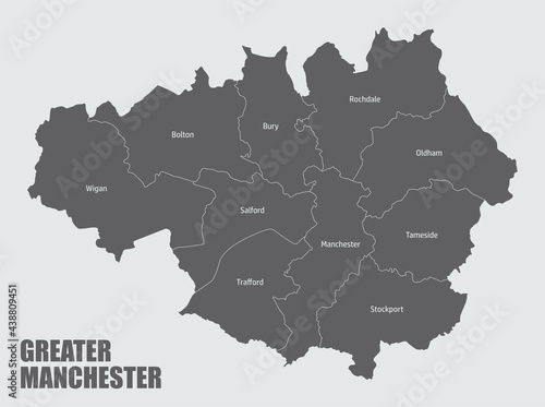 Greater Manchester administrative map photo