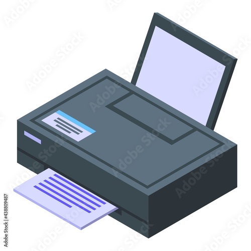 Printer icon. Isometric of Printer vector icon for web design isolated on white background