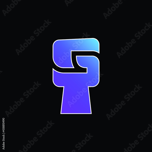 Black Power blue gradient vector icon