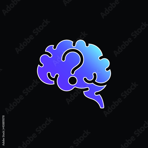 Brain blue gradient vector icon