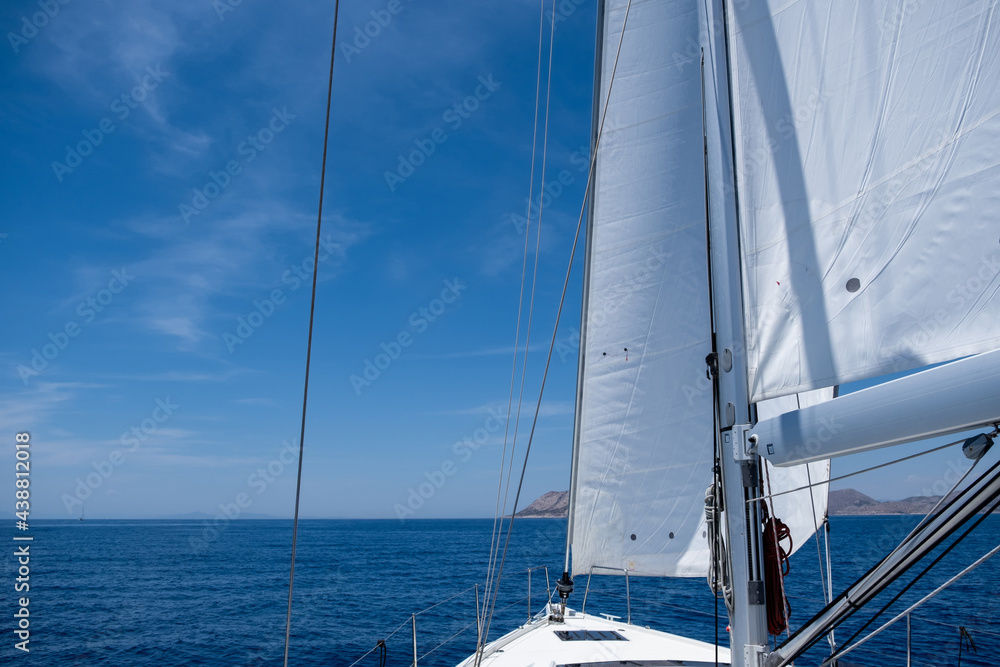 Aegean sea sailing, summer holidays in Cyclades islands, Greece Aegean sea sailing, summer holidays in Cyclades islands, Greece