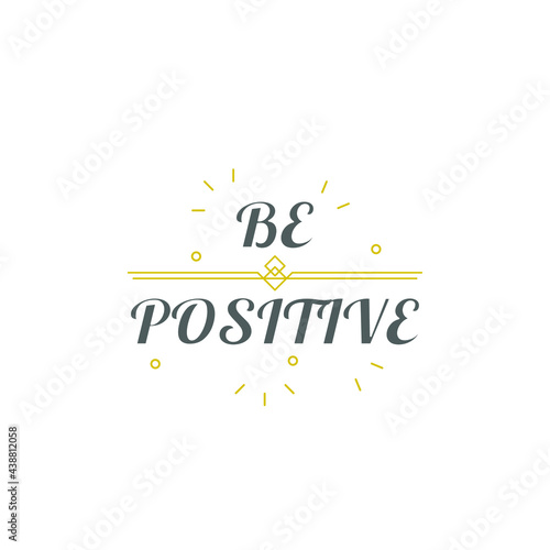 Abstract Doodle Text Be Positive Card Hand Draw Lettering Vector Design Style Template For Poster Social Banner Cards