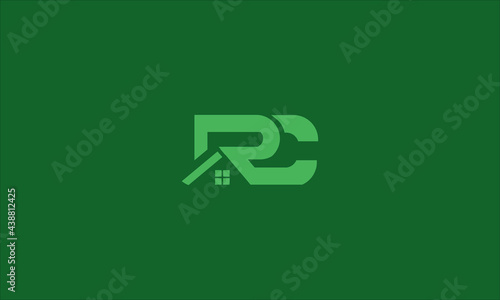 Alphabet letters Initials Monogram logo RC, CR, with real estate house logo

