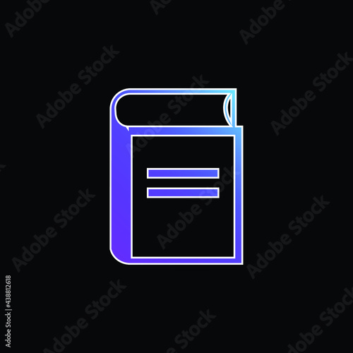 Book Outline blue gradient vector icon
