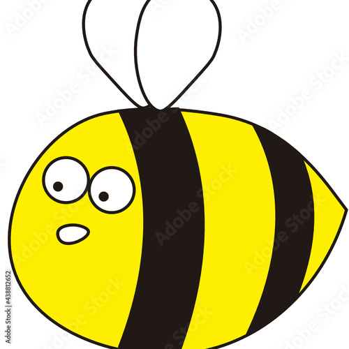 A cartoon bee with an impressed expression