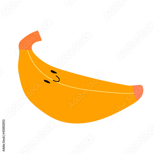 cute kawaii banana. cute yellow fruit with a face. stock vector illustration on a white background.