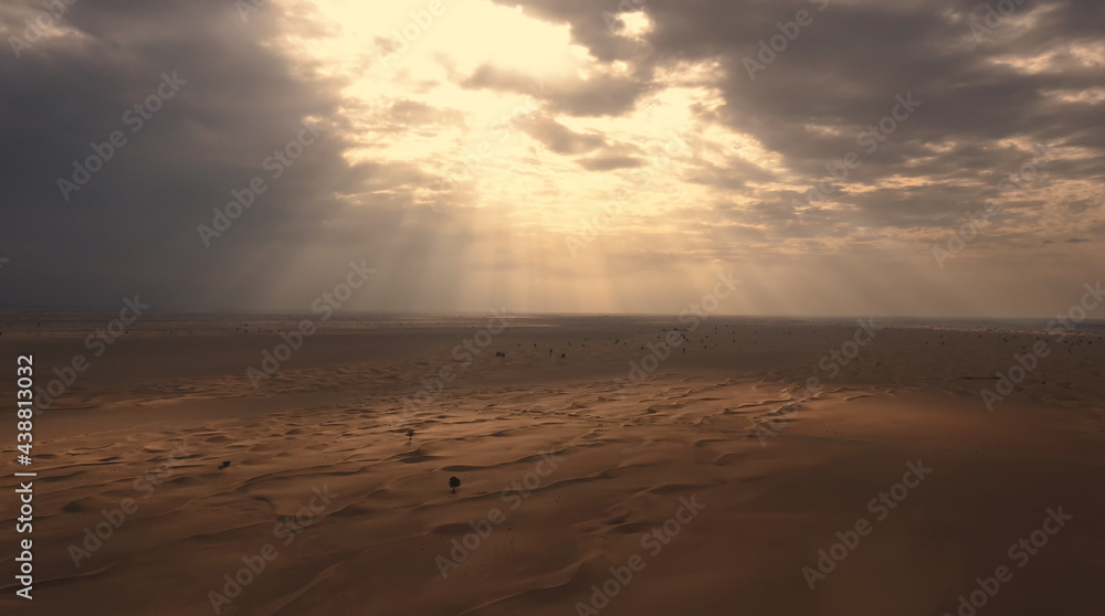 Desert of North Africa, sandy barkhans
