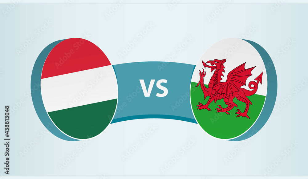 Hungary versus Wales, team sports competition concept. Hungary versus Wales, team sports competition concept.