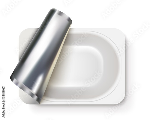 Yogurt packaging top view vector eps realistic