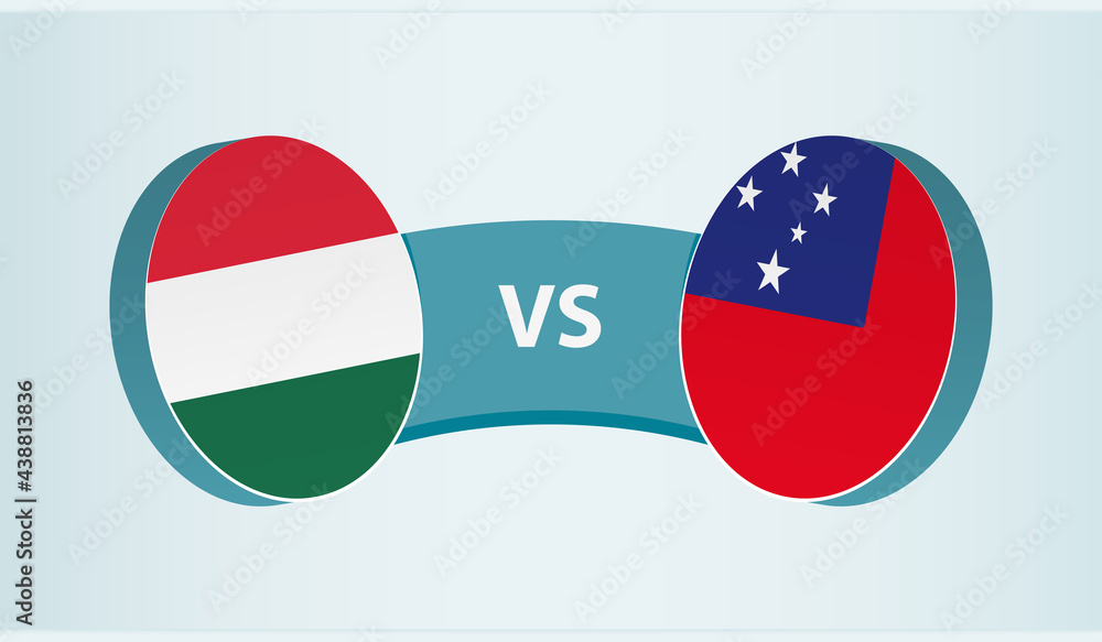 Hungary versus Samoa, team sports competition concept.