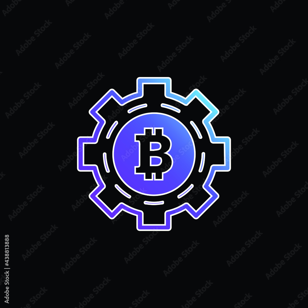 Bitcoin Mechanic Symbol blue gradient vector icon Bitcoin Mechanic Symbol blue gradient vector icon