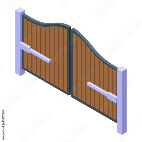 Automatic gate electric icon. Isometric of Automatic gate electric vector icon for web design isolated on white background