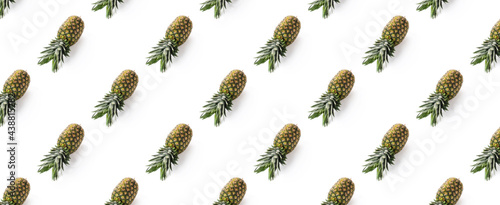 Pattern of pineapple on white background