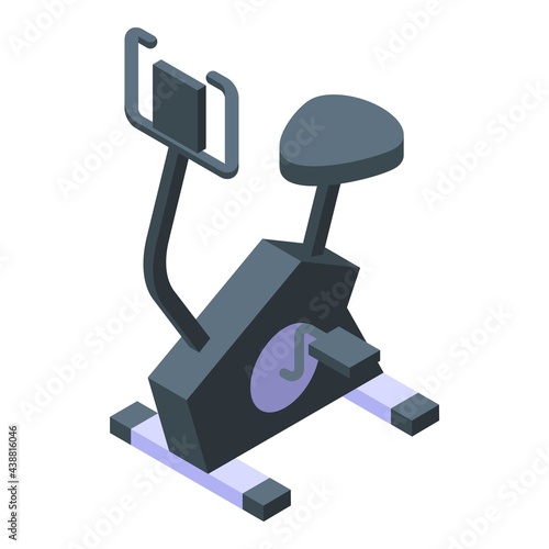 Fitness exercise bike icon. Isometric of Fitness exercise bike vector icon for web design isolated on white background