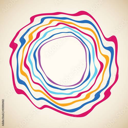 concentric wavy rings that makes a round abstract organic shape