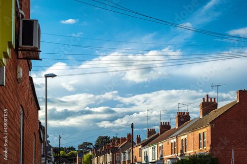 Photography Row of Typical English Terraced Houses in Northampton