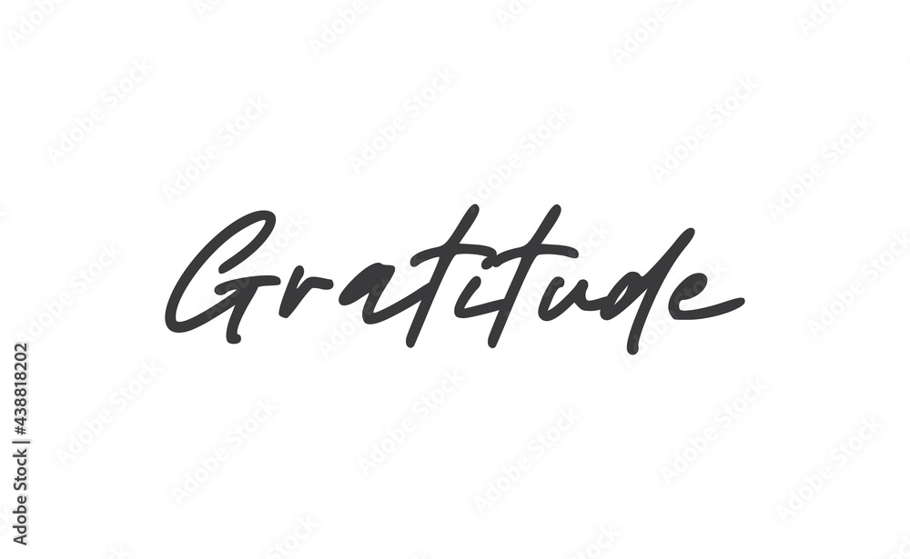 Gratitude word lettering design. Hand drawn lettering style. Thankful and motivational message. Gratitude word lettering design. Hand drawn lettering style. Thankful and motivational message.