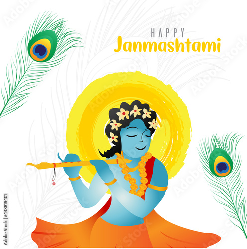 Krishna Janmashtami Vector Template 