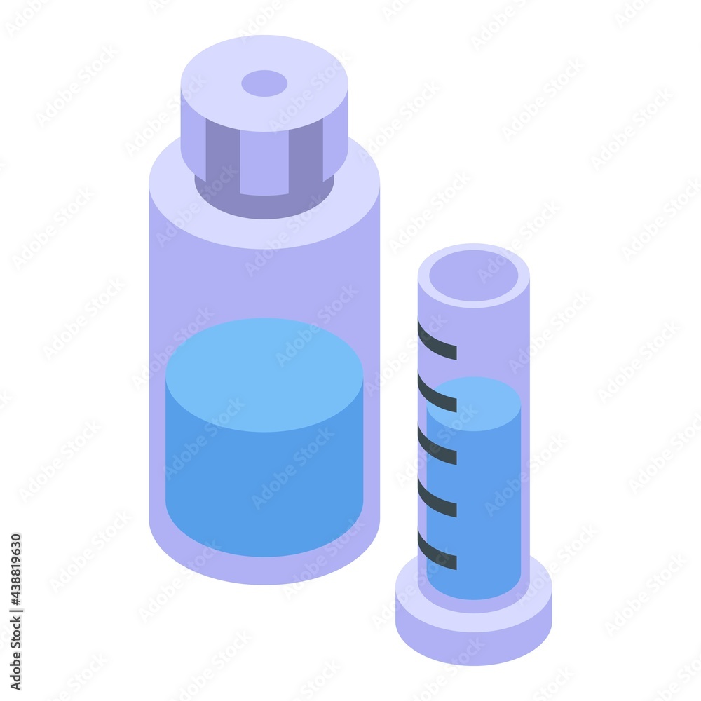 Water purification test tube icon. Isometric of Water purification test tube vector icon for web design isolated on white background Water purification test tube icon. Isometric of Water purification test tube vector icon for web design isolated on white background