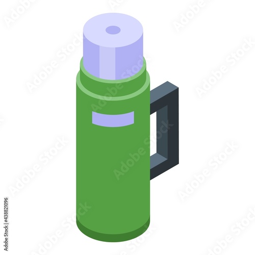 Hike thermos bottle icon. Isometric of Hike thermos bottle vector icon for web design isolated on white background