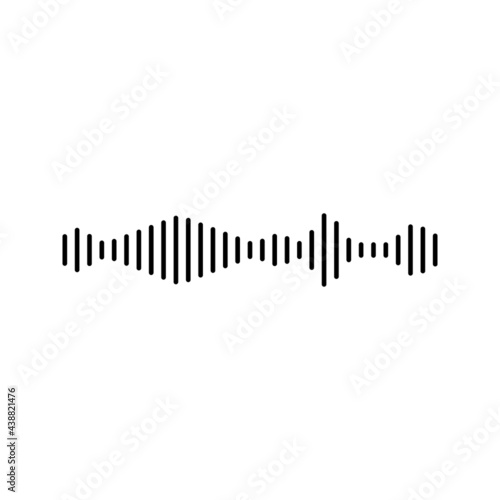 Black waves as equalizer on white background. Vector Illustration. eps 10