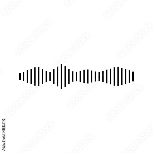 Black waves as equalizer on white background. Vector Illustration. eps 10
