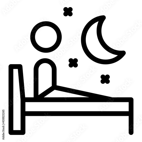 Night jet lag icon. Outline Night jet lag vector icon for web design isolated on white background