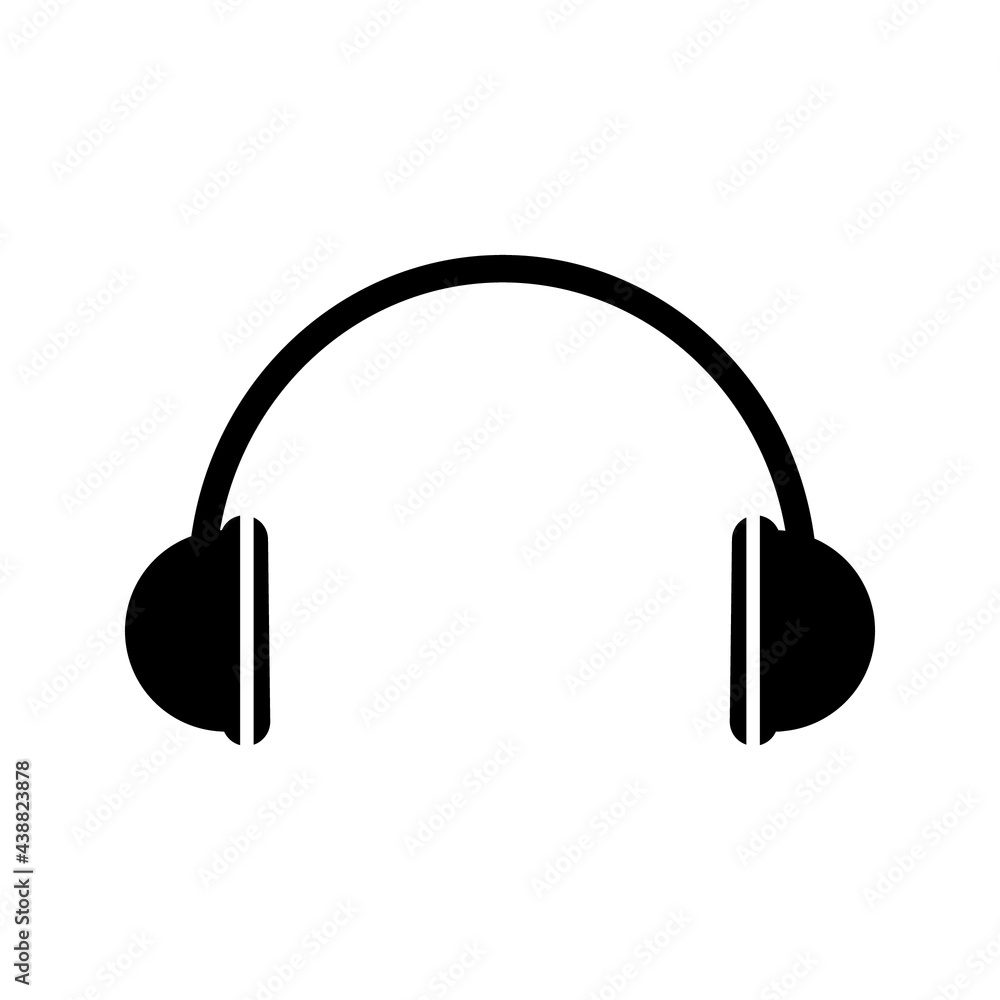 Headphone for support or service icon isolated on white background Headphone for support or service icon isolated on white background