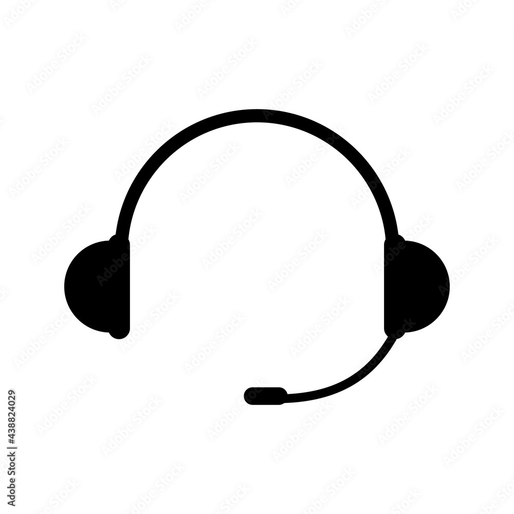 Headphone for support or service icon isolated on white background Headphone for support or service icon isolated on white background