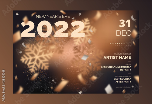 Elegant Music event party poster or flyer with with elegant shapes. New Year Music party poster for music event