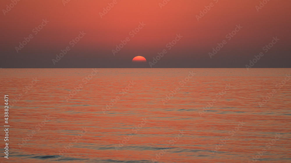 Sunrise at the sea. Calm at sea and sunset