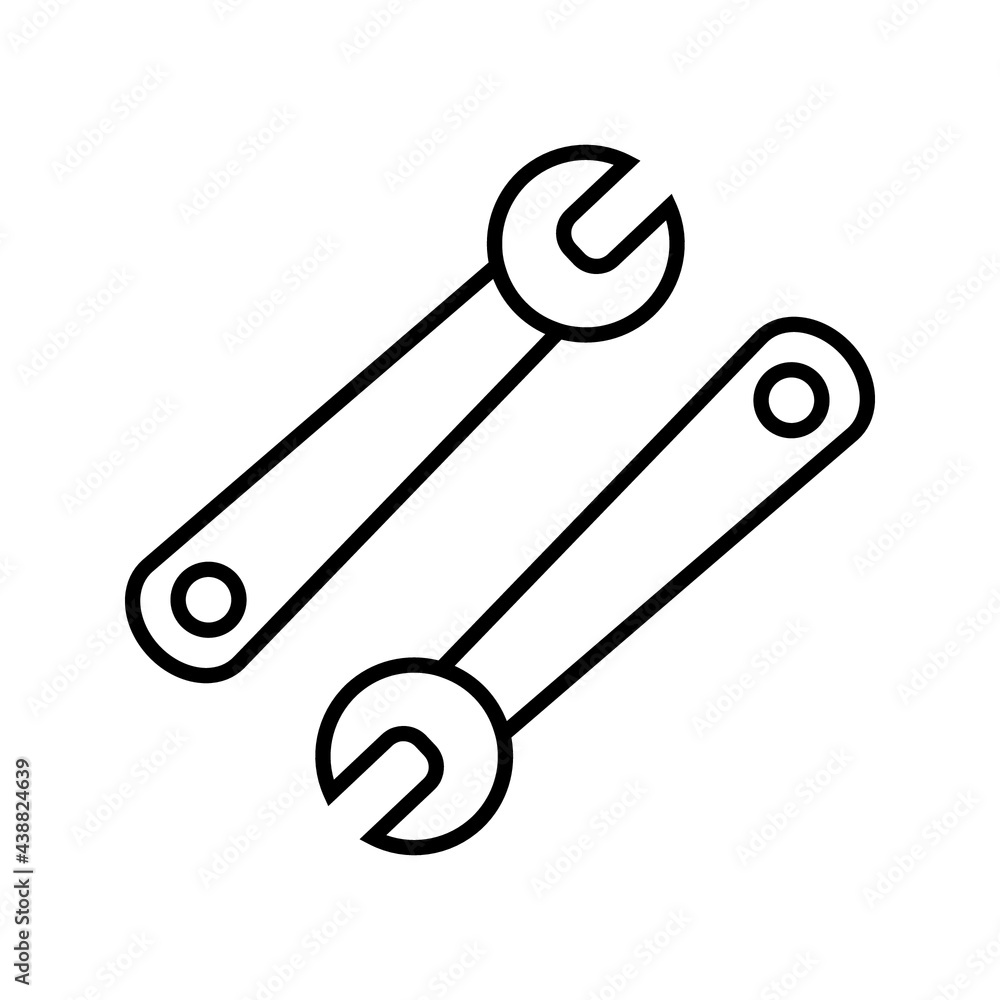 Service tool icon. Isolated flat gear symbol on white background Service tool icon. Isolated flat gear symbol on white background