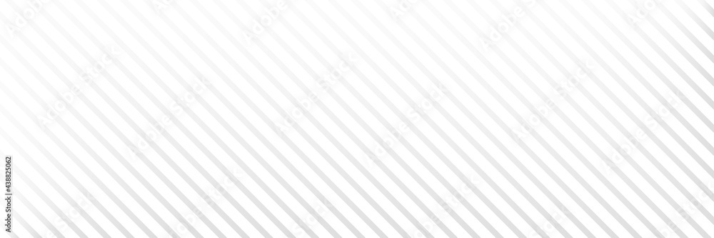 Diagonal line long background. White stripe texture. Gray straight design element. Abstract neutral banner. Fabric material decoration. Dynamic lines concept. Cover template. Vector illustration - obrazy, fototapety, plakaty 