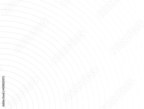 Dynamic circle line background. White stripe texture. Concentric gray subtle design element. Abstract neutral banner. Fabric material decoration. Minimalist cover template. Vector illustration