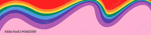 An abstract illustration of LGBTQ Pride banner or header on an isolated pink background  photo