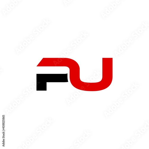 PU initial letter, modern logo design template vector