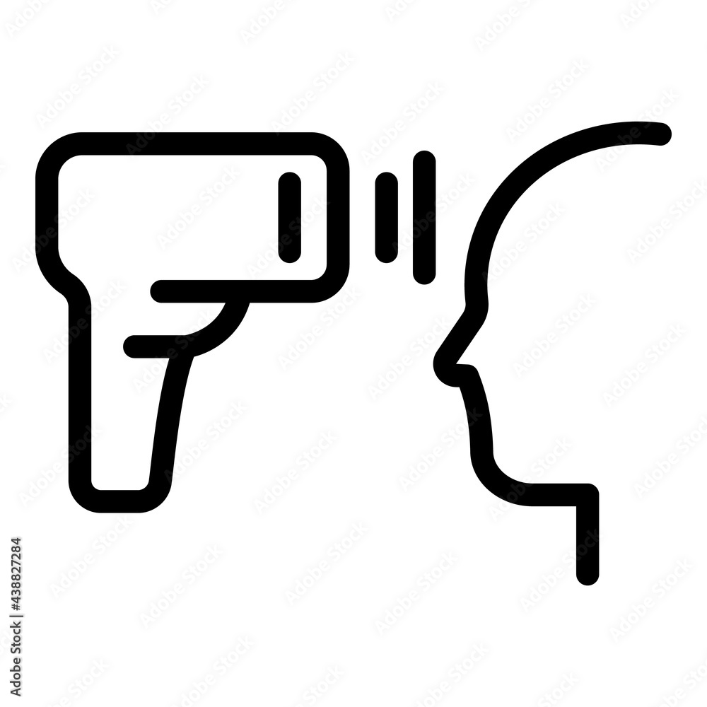 Laser thermometer gun icon. Outline Laser thermometer gun vector icon for web design isolated on white background Laser thermometer gun icon. Outline Laser thermometer gun vector icon for web design isolated on white background