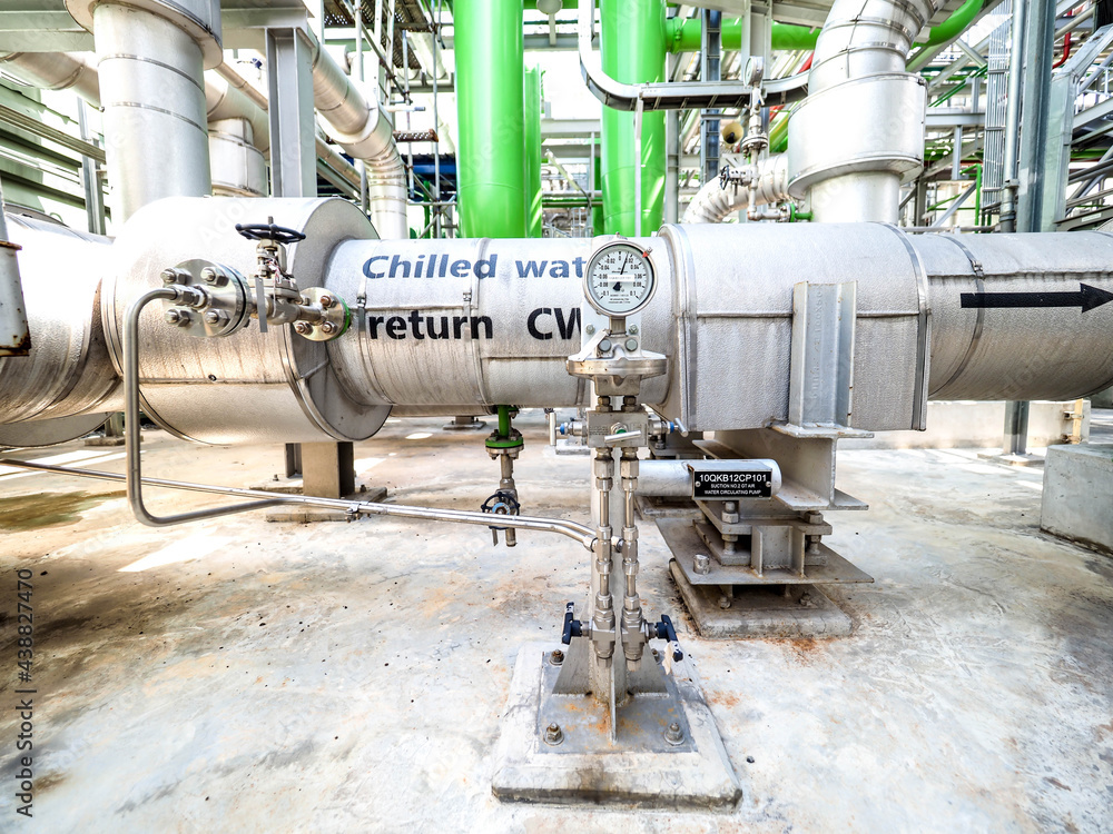 Pressure gauge of measuring instrument close up in industry zone at power plant with closed up Pressure gauge of measuring instrument close up in industry zone at power plant with closed up