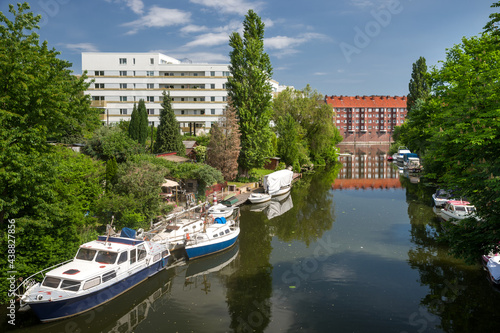 Quadro su tela Rückers Kanal Hamburg Hamm Süd sonnig