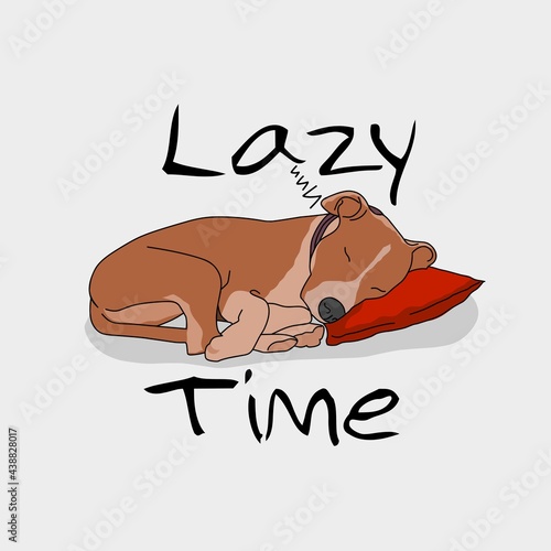 Illustration Vector Graphic of Sleeping Dog in Lazy Time Perfect for Background,Apparel Design etc.