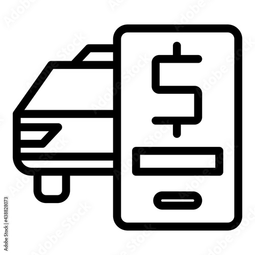 Taximeter phone icon. Outline Taximeter phone vector icon for web design isolated on white background