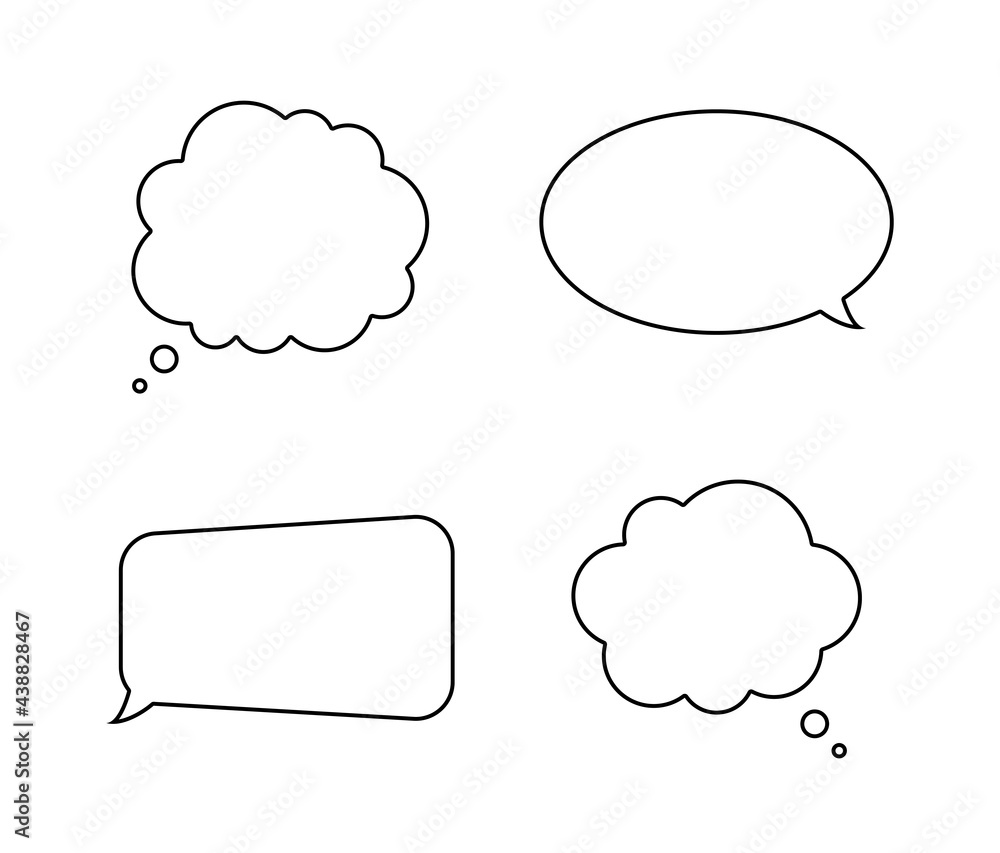 Set of dialog cloud on white background. White blank speech bubbles. Vector Illustration isolated. Set of dialog cloud on white background. White blank speech bubbles. Vector Illustration isolated.