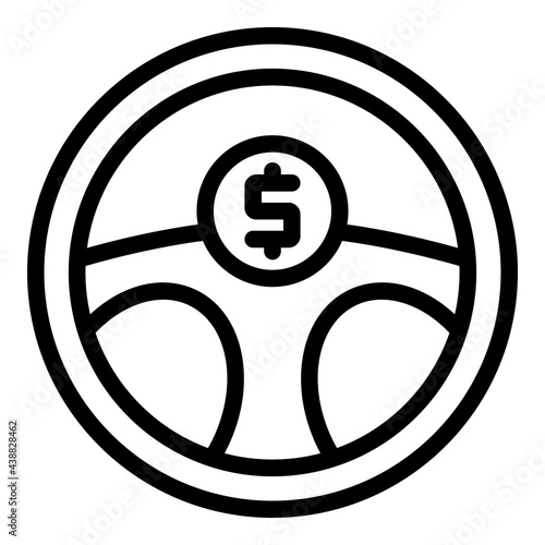 Taximeter steering wheel icon. Outline Taximeter steering wheel vector icon for web design isolated on white background