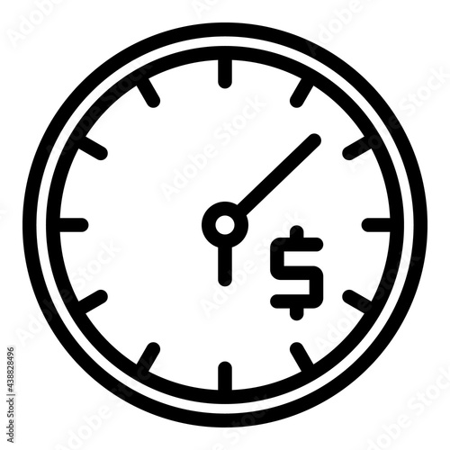 Taximeter time icon. Outline Taximeter time vector icon for web design isolated on white background