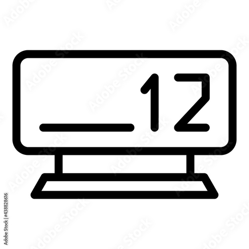 Taximeter number icon. Outline Taximeter number vector icon for web design isolated on white background