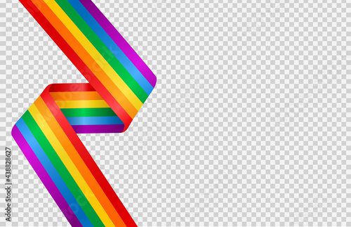 Rainbow LGBT headband isolated on png or transparent  background, Symbol of LGBT gay pride,vector illustration