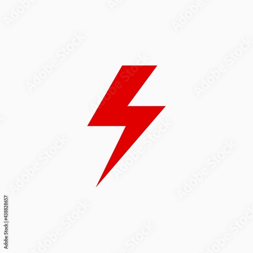 Wallpaper Mural Lightning, electric power, red color. Energy electricity symbol vector sign isolated on white background Torontodigital.ca