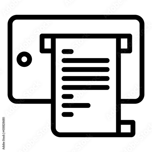 Taximeter bill payment icon. Outline Taximeter bill payment vector icon for web design isolated on white background