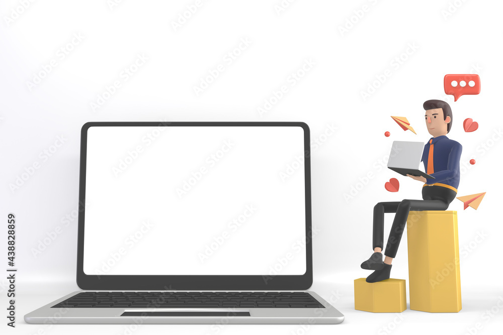 business man mock up on background for placing product images.3D rendering business man mock up on background for placing product images.3D rendering