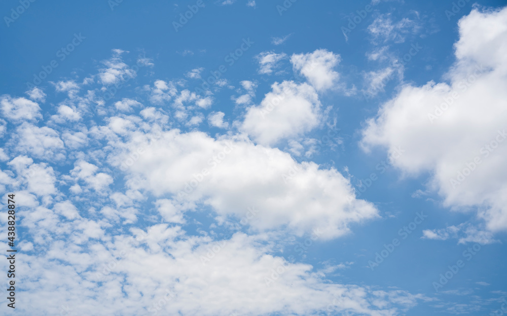 blue sky background with tiny clouds